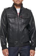 Levi's Water Resistant Faux Leather Aviator Bomber Jacket