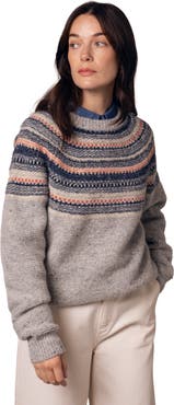 Celtic & Co. Stitchy Stripe Yoke Sweater