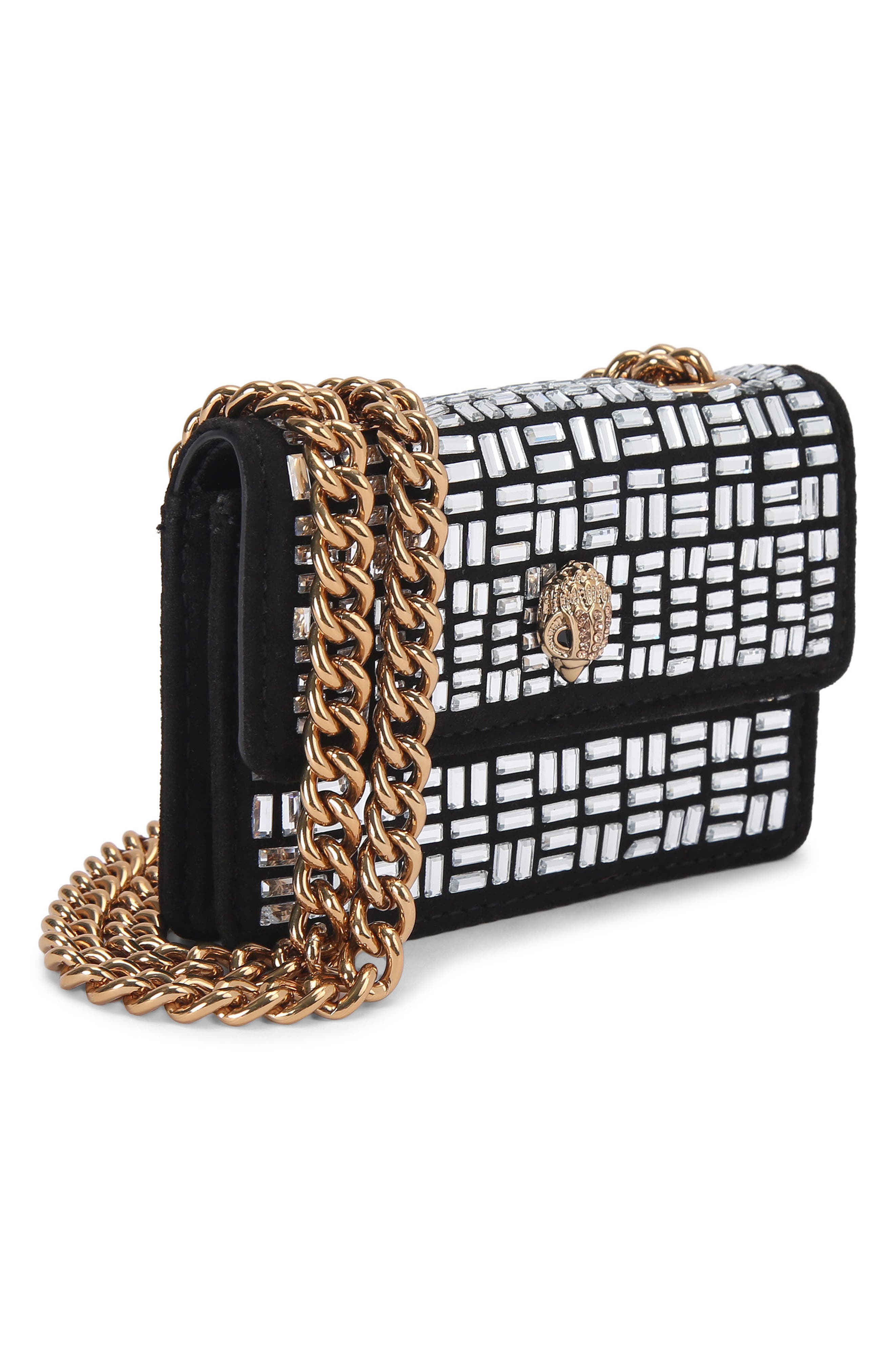 Kurt Geiger London Micro Kensington Faux Leather Crossbody Bag, Alternate, color, Charcoal