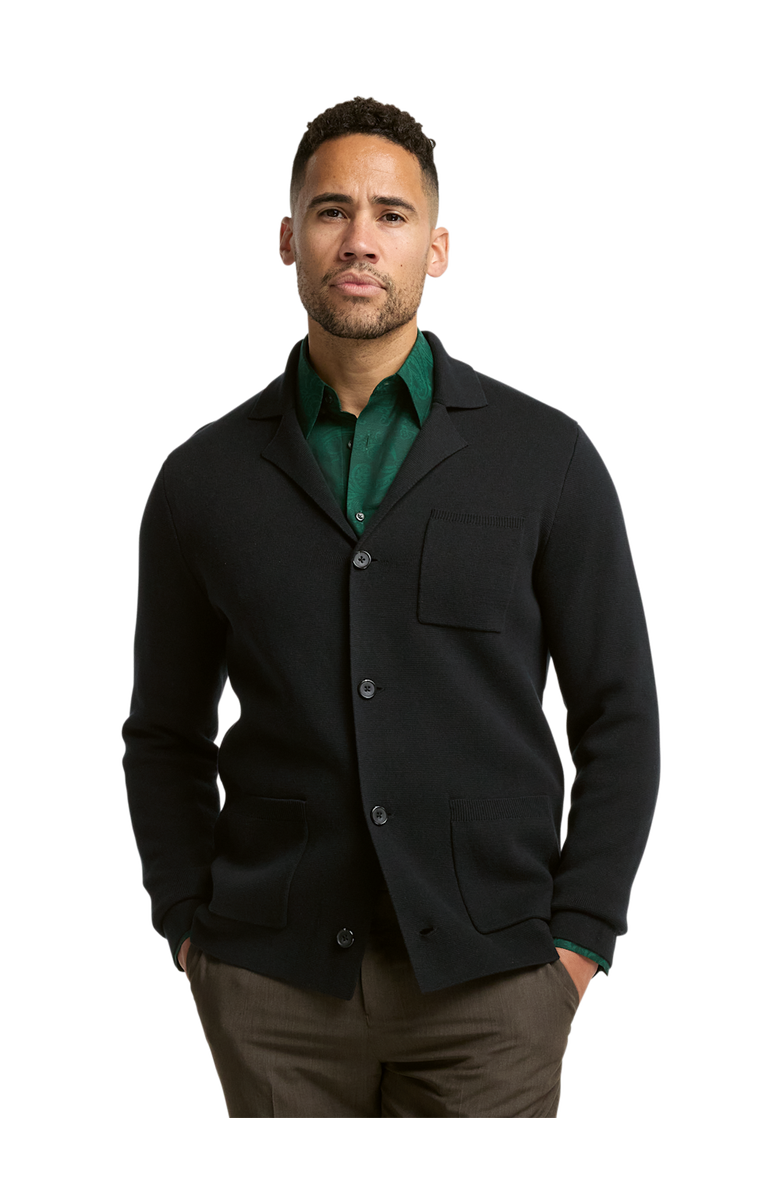Paul Fredrick Cotton Notch Lapel Cardigan Sweater, Alternate, color, 
