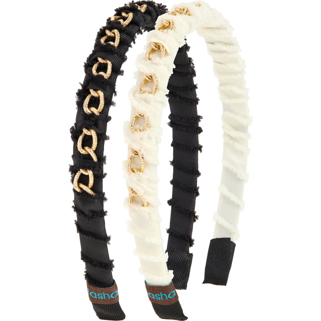 Tasha Assorted 2-pack Chain Link Headbands In Black