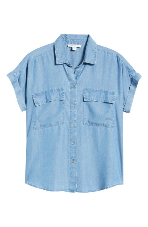 Beachlunchlounge Beatrix Denim Button-up Shirt In Blue