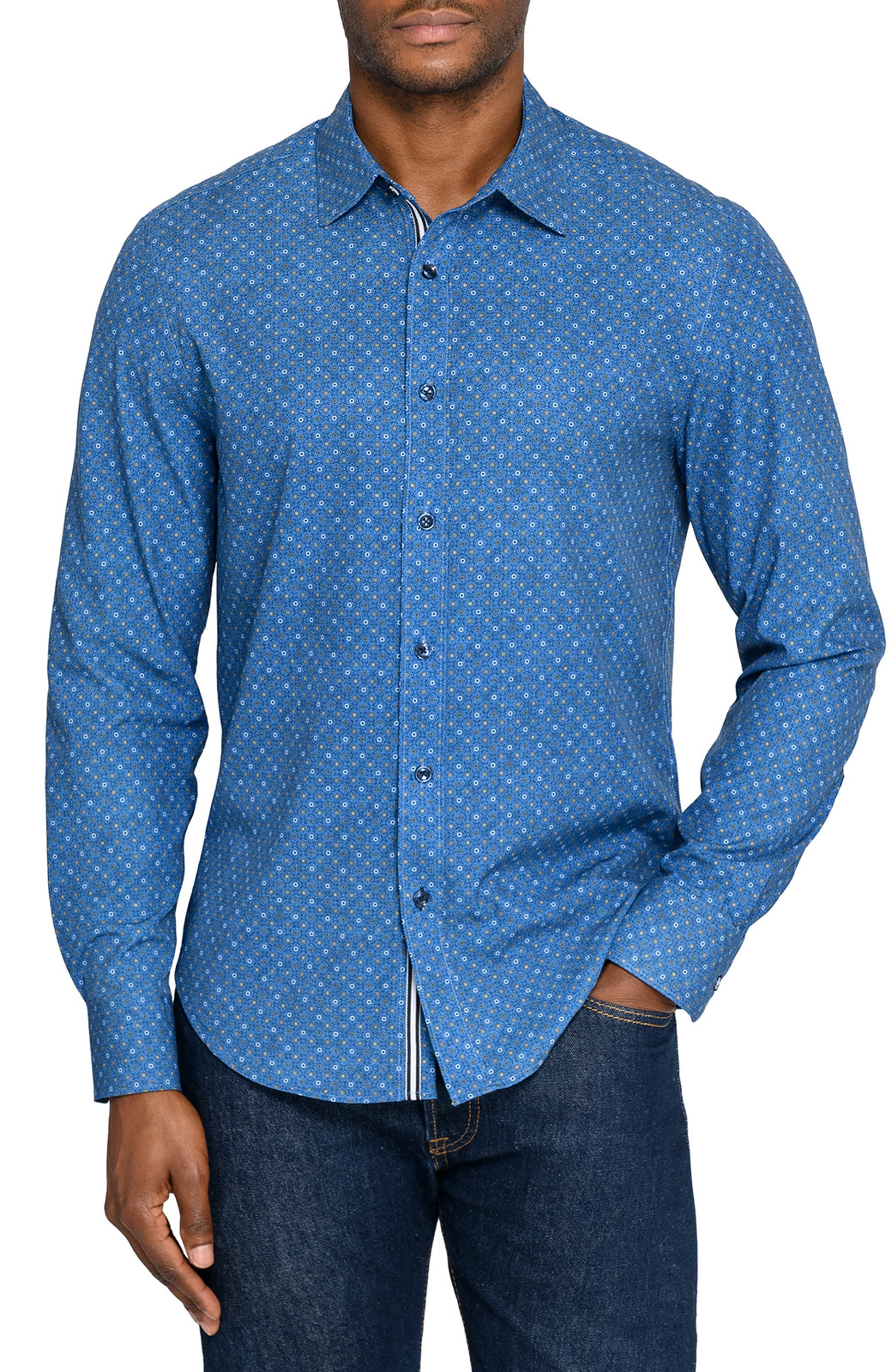 Ring Print Woven Long Sleeve Basic