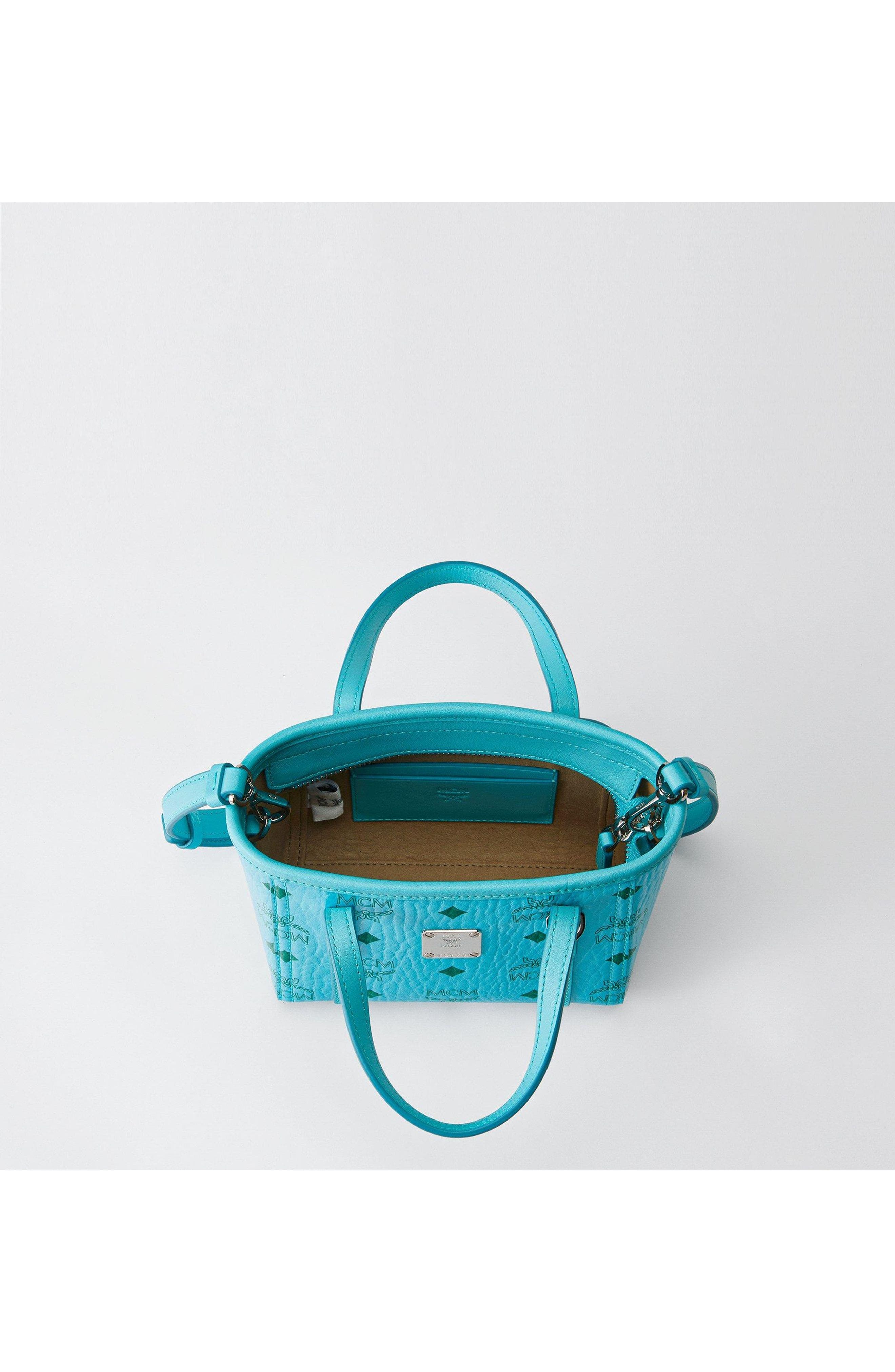 X-Mini Toni Top-Zip Shopper in Visetos, Alternate, color, Blue Ceramic