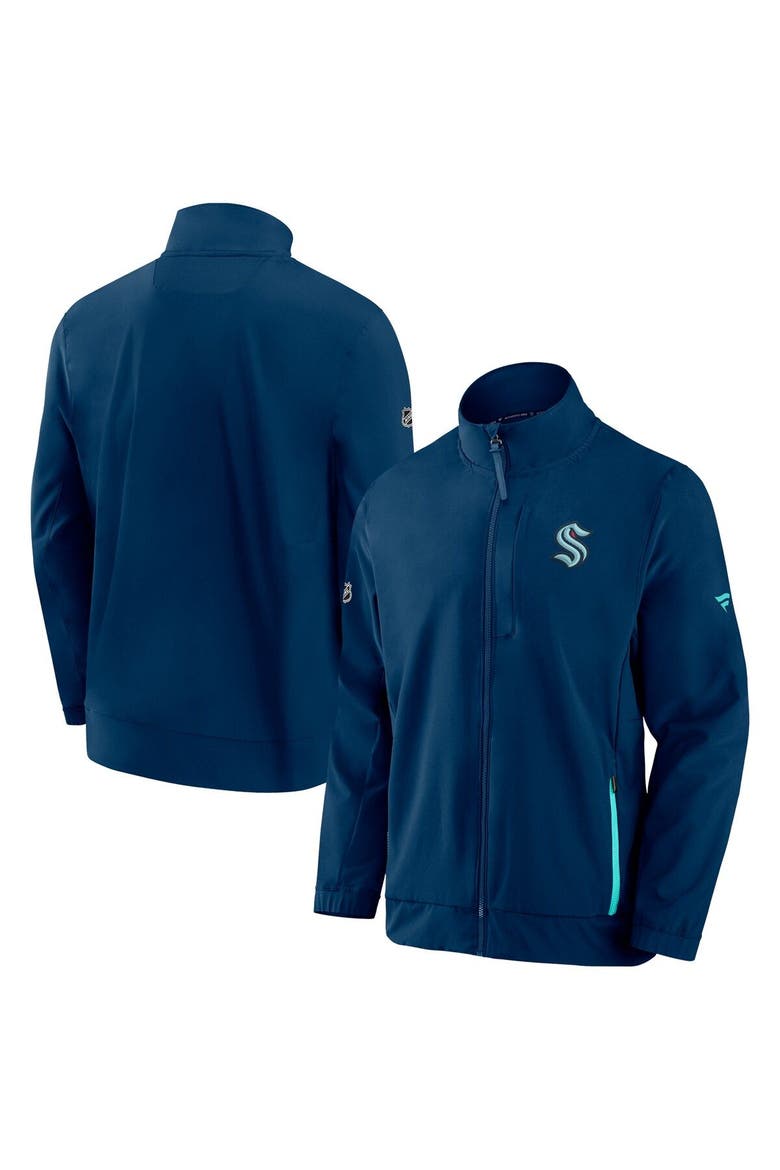 Men's Fanatics Branded Deep Sea Blue Seattle Kraken Authentic Pro Rink Coaches Full-Zip Jacket, Main, color, Navy