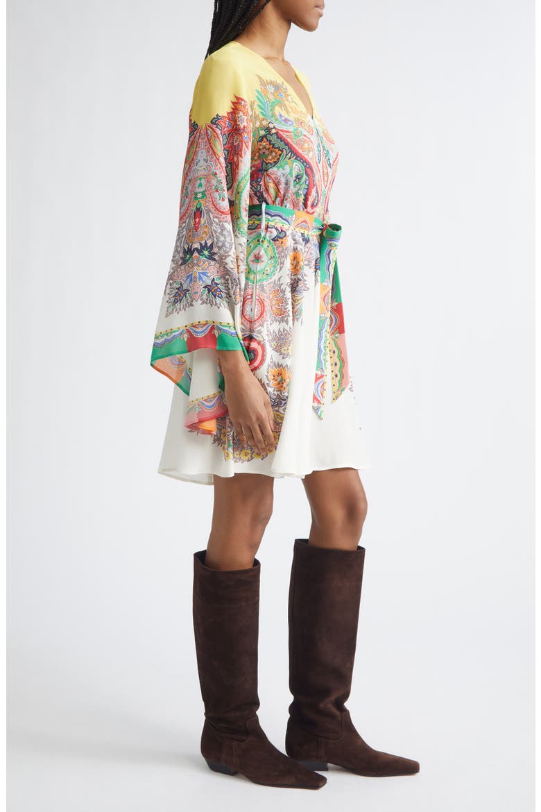 Paisley Print Long Sleeve Dress, Alternate, color, PRINT ON WHITE BASE