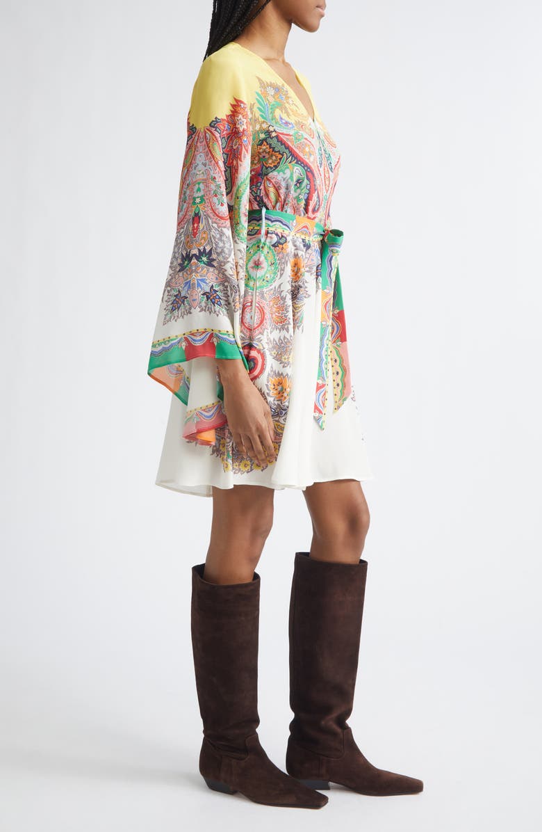 Etro Paisley Print Long Sleeve Dress, Alternate, color, Print On White Base