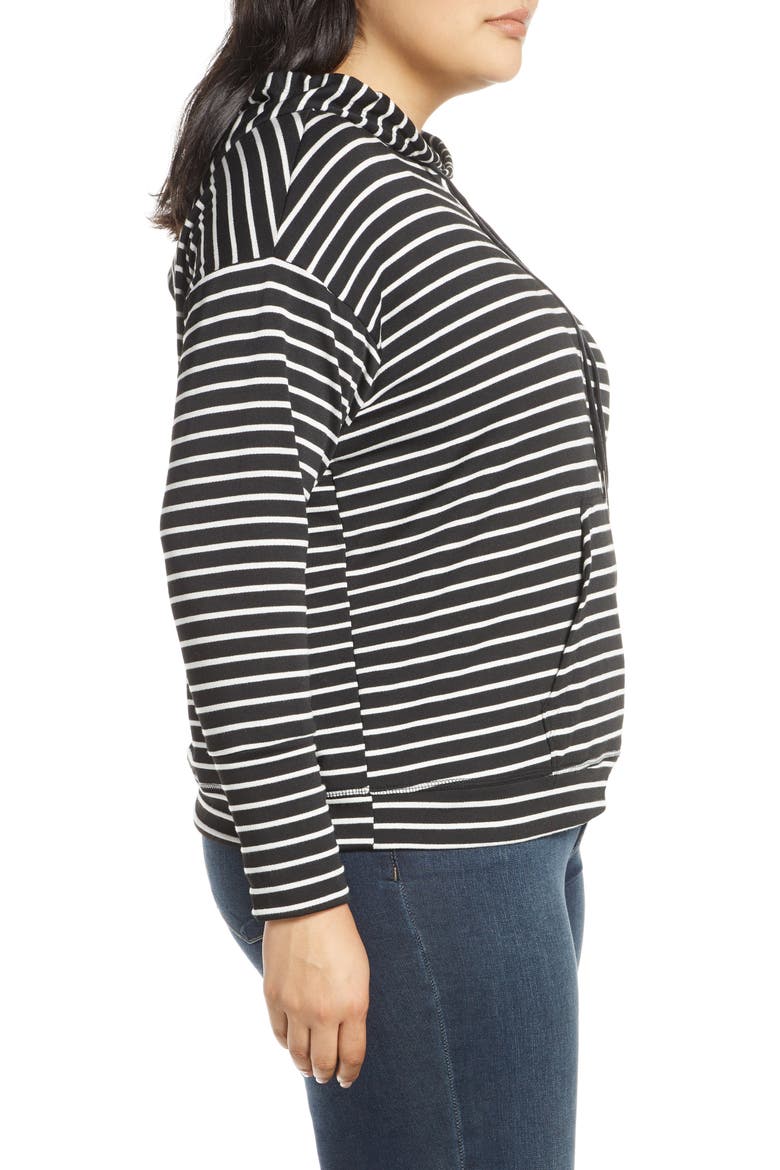 Hoodie Sweatshirt, Alternate, color, BLACK IVORY DANA STRIPE