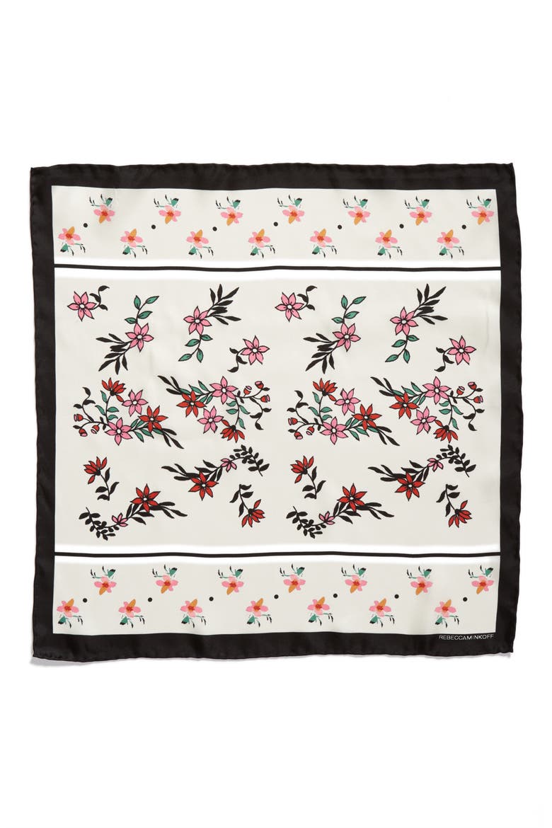 Twilight Floral Silk Bandana, Alternate, color, WHITE