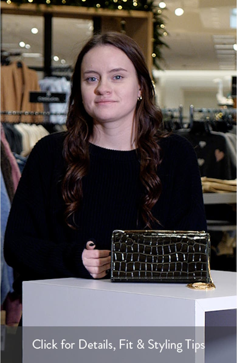 Barre Croc Embossed Leather Clutch, sales video thumbnail