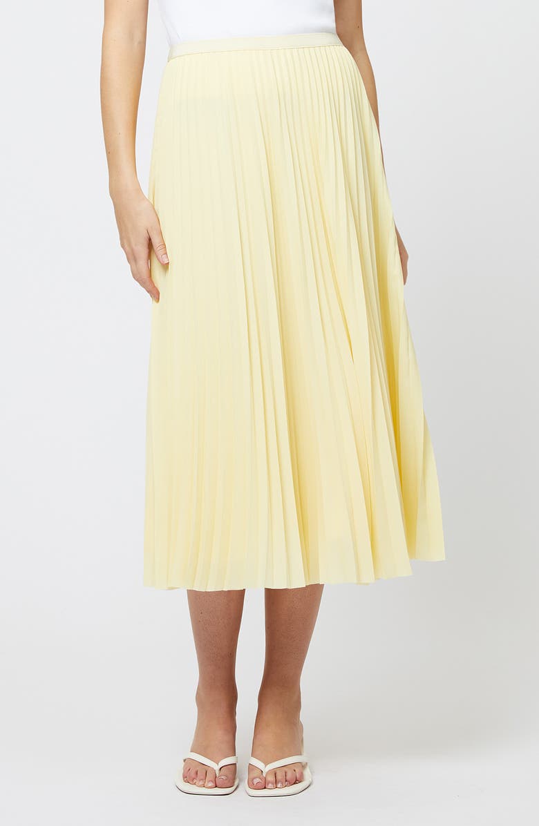 French Connection Sunburst Pleated Crepe Midi Skirt, Main, color, 