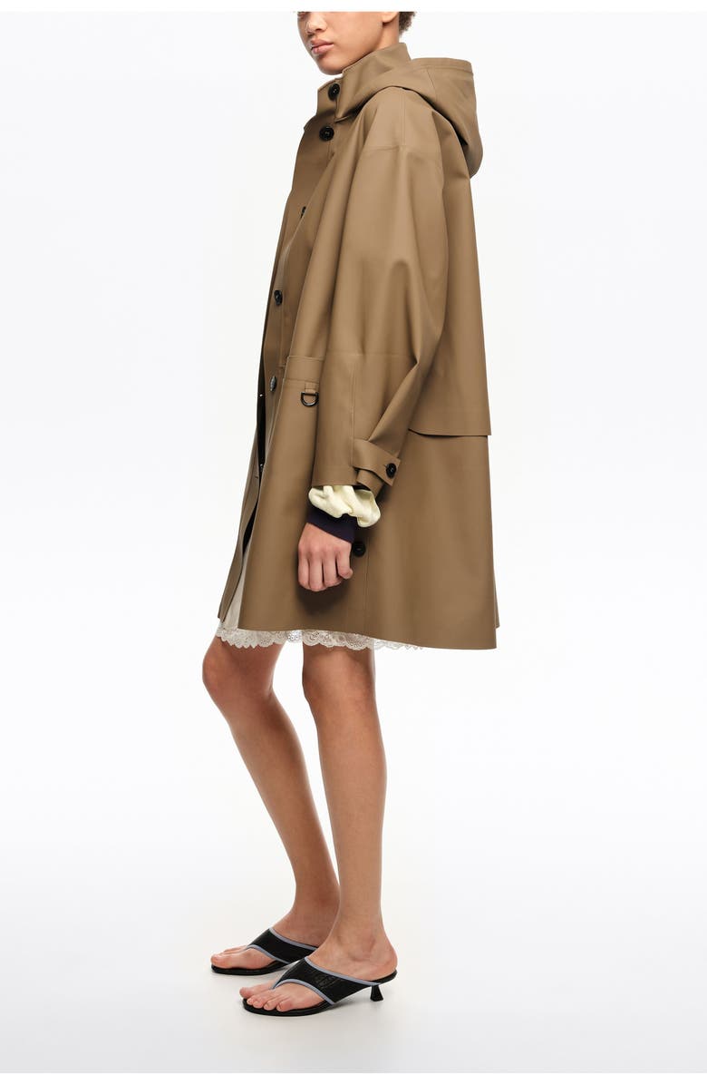 Bimba y Lola Technical A-line Trench, Alternate, color, Dark Camel