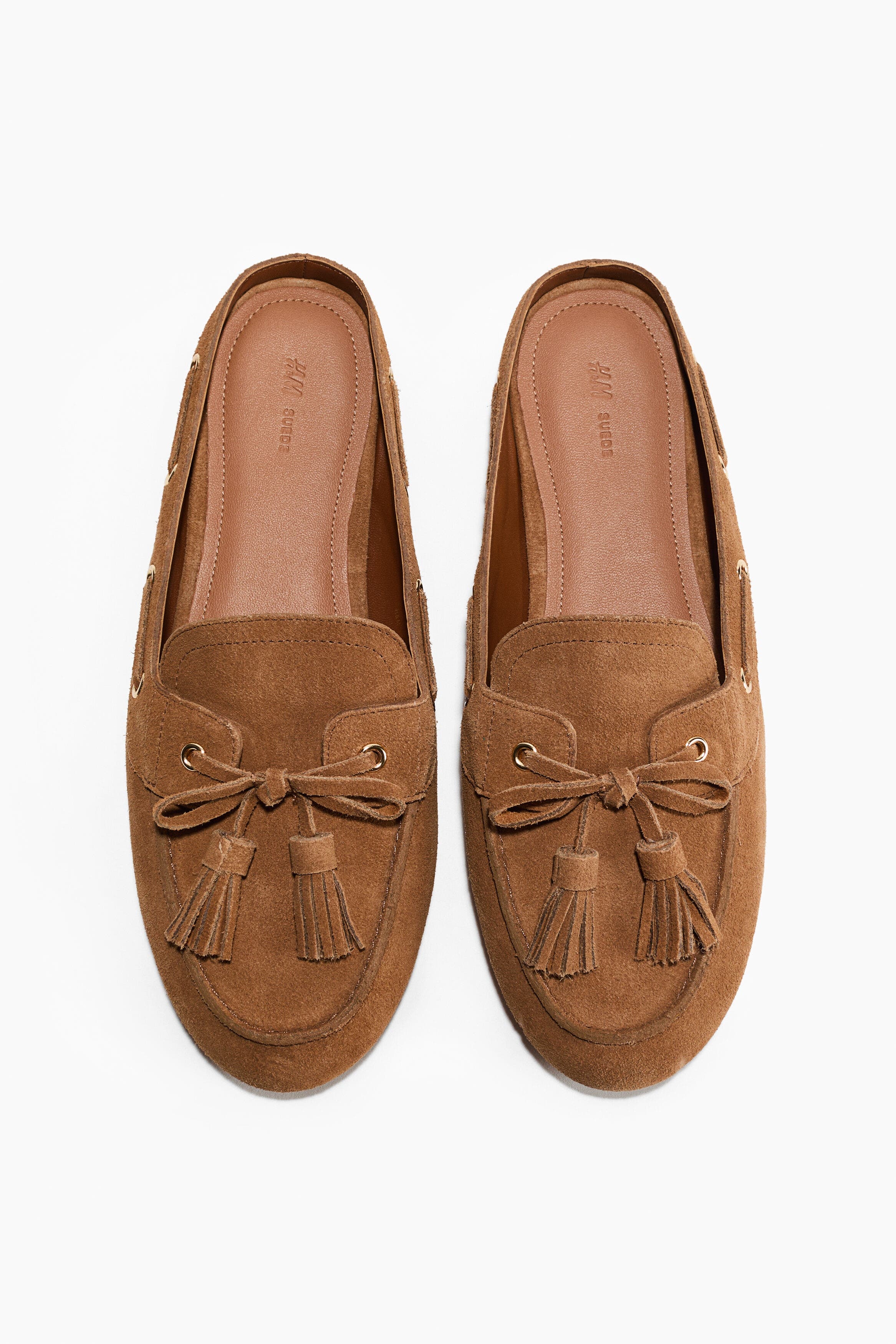 H&M Split Suede Mules, Main, color, Brown