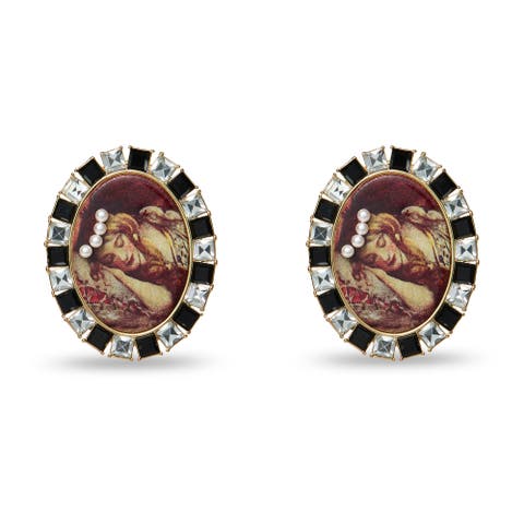 Sleeping Beauty Cameo Earrings