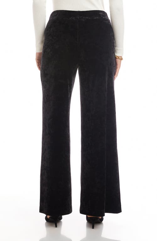 Karen Kane Crushed Velvet Ankle Wide Leg Pants In Black