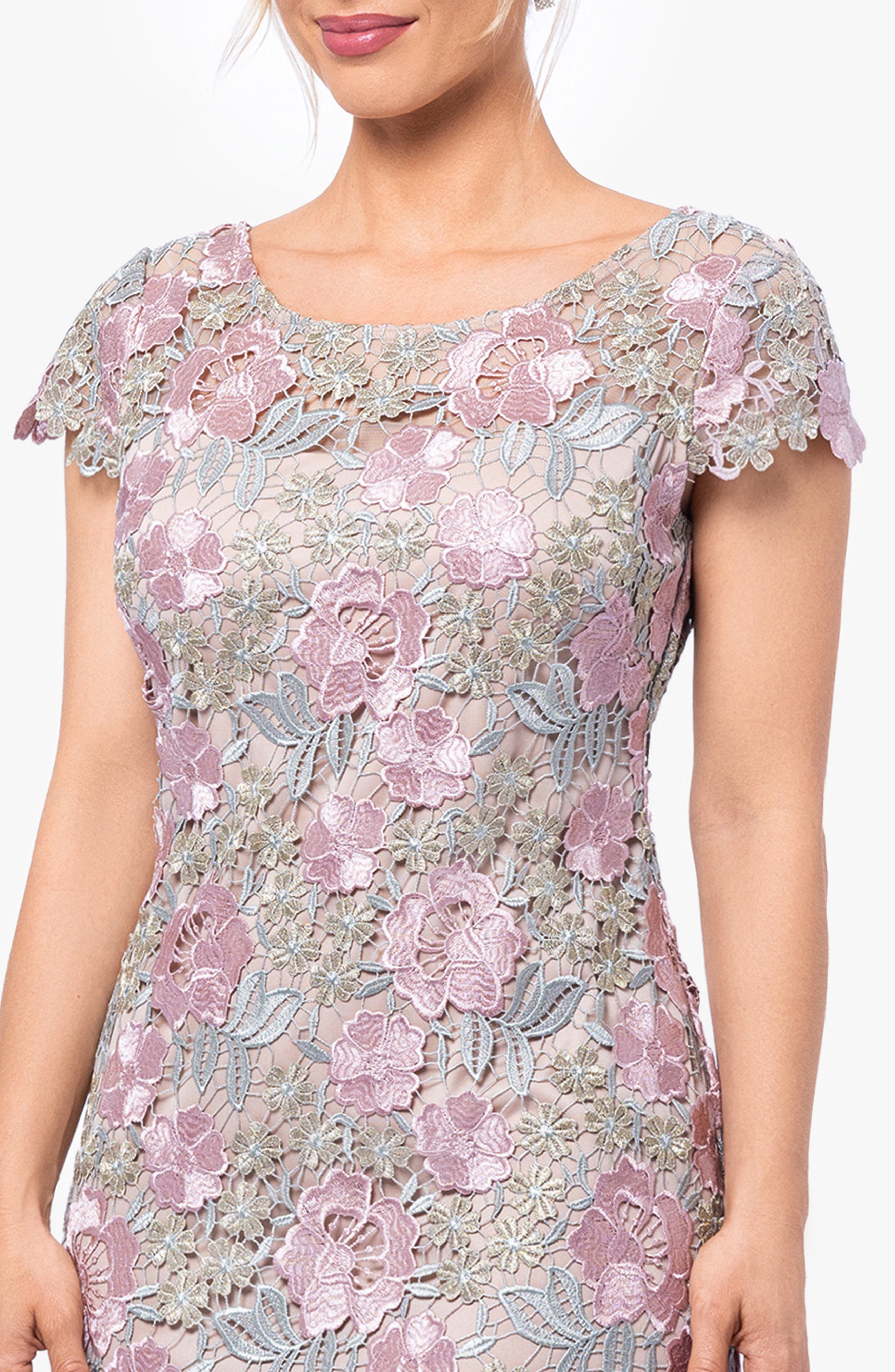 xscape embroidered floral lace sheath dress Xscape Embroidered Floral Lace Sheath Dress (Women)