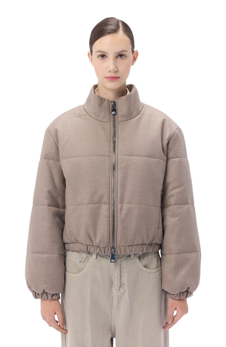 GOBI Mongolian Cashmere High-Neck Cashmere Jacket, Alternate, color, Taupe