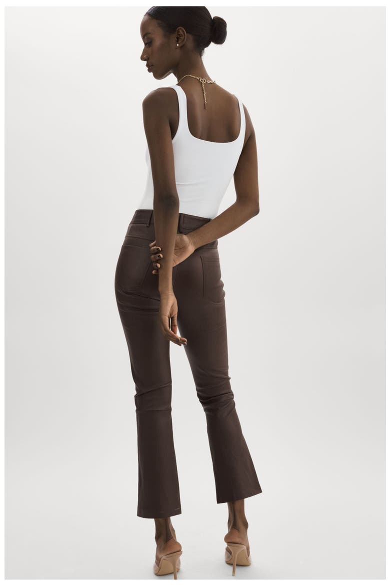 Faris | Stretch Leather Pants, Alternate, color, Mahogany
