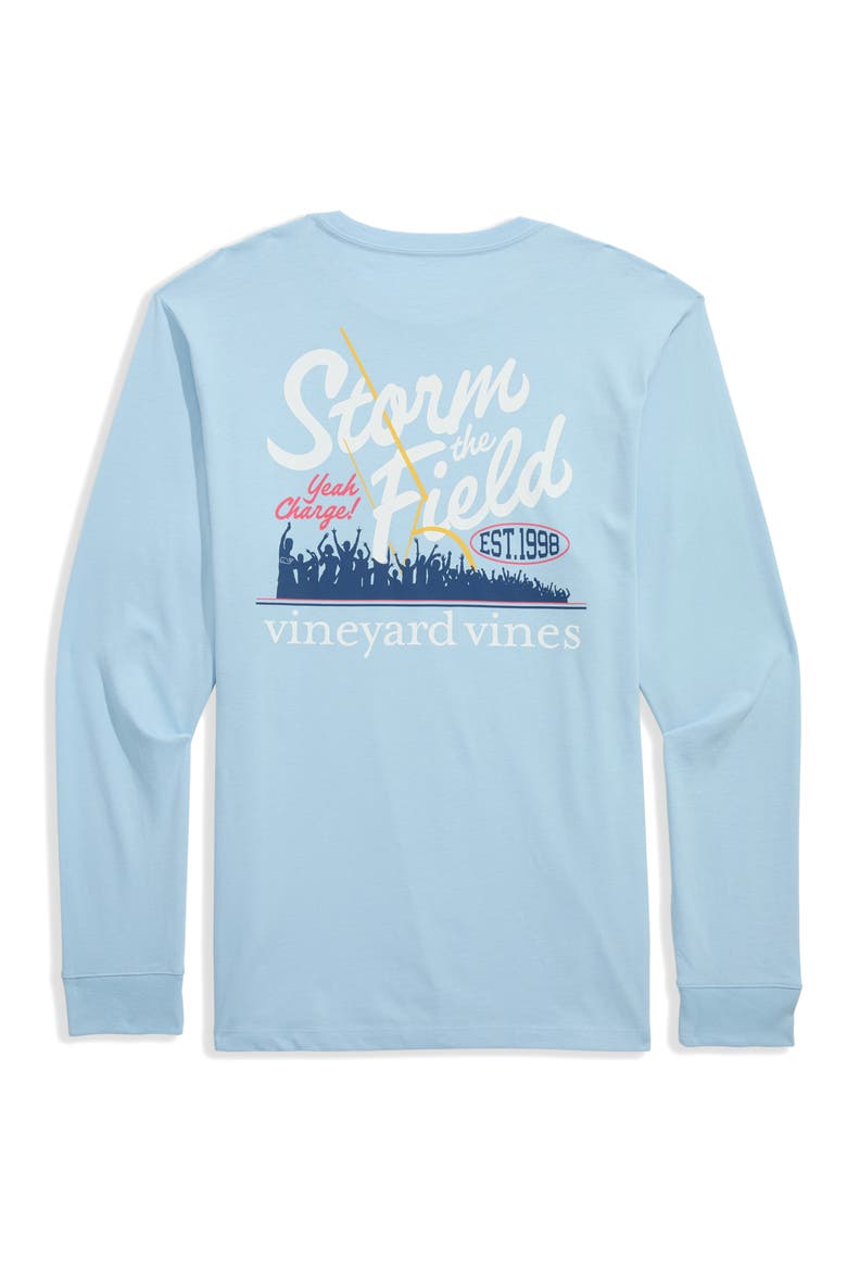 Storn the Field Long Sleeve Cotton Graphic T-Shirt, Alternate, color, JAKE BLUE