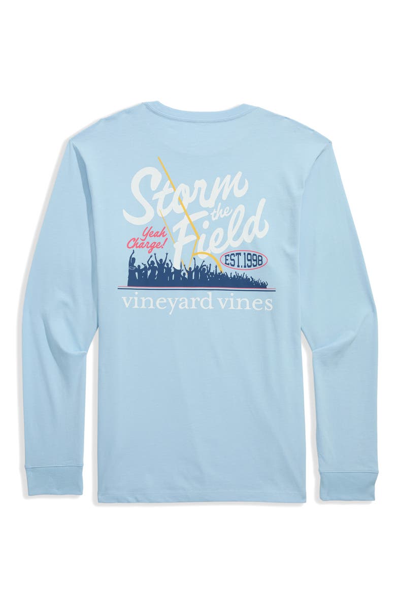 vineyard vines Storn the Field Long Sleeve Cotton Graphic T-Shirt, Alternate, color, Jake Blue