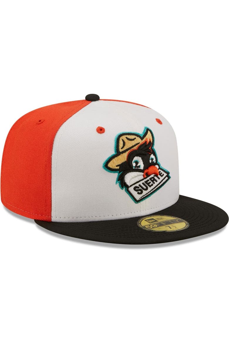 Men's New Era White/Black Pajaritos de Norfolk Copa De La Diversion 59FIFTY Fitted Hat, Alternate, color, White