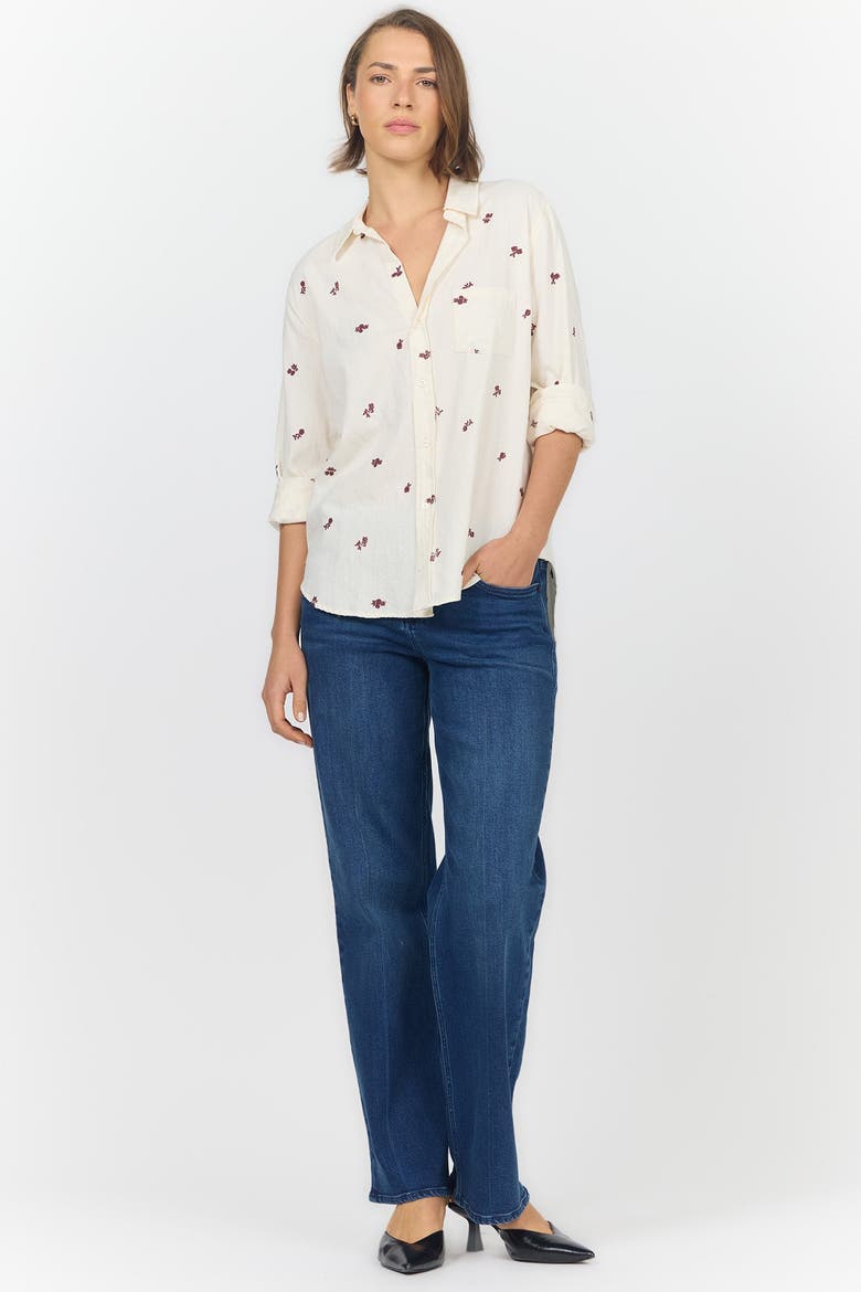 Galina Relaxed Button Up Shirt, Alternate, color, Almond Rose Stripe