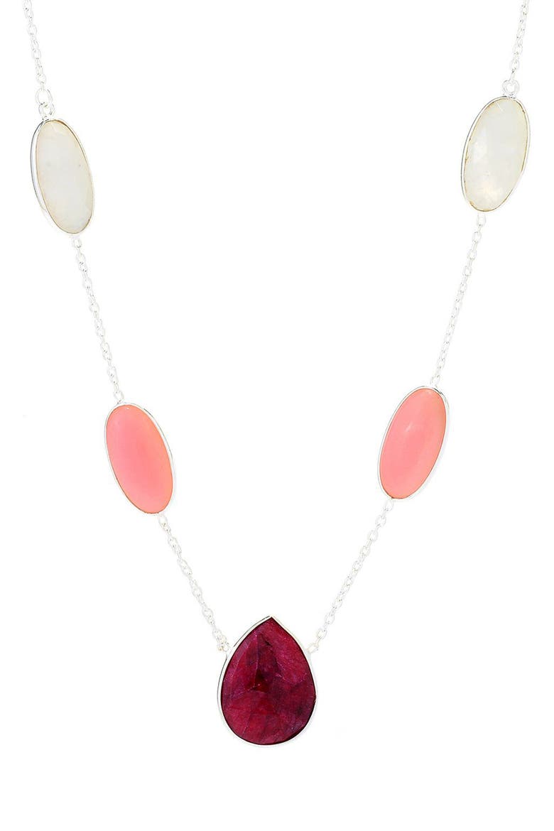 Station Necklace, Main, color, CORAL MULTI