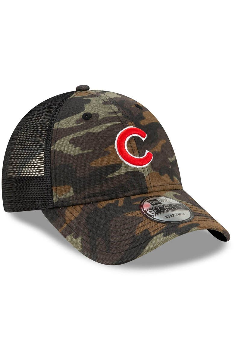 New Era Men's New Era Camo Chicago Cubs 9FORTY Trucker Snapback Hat, Alternate, color, 
