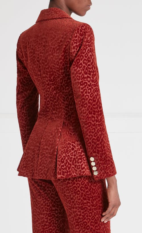 Temperley London Leopard-pattern Double-breasted Blazer In Red