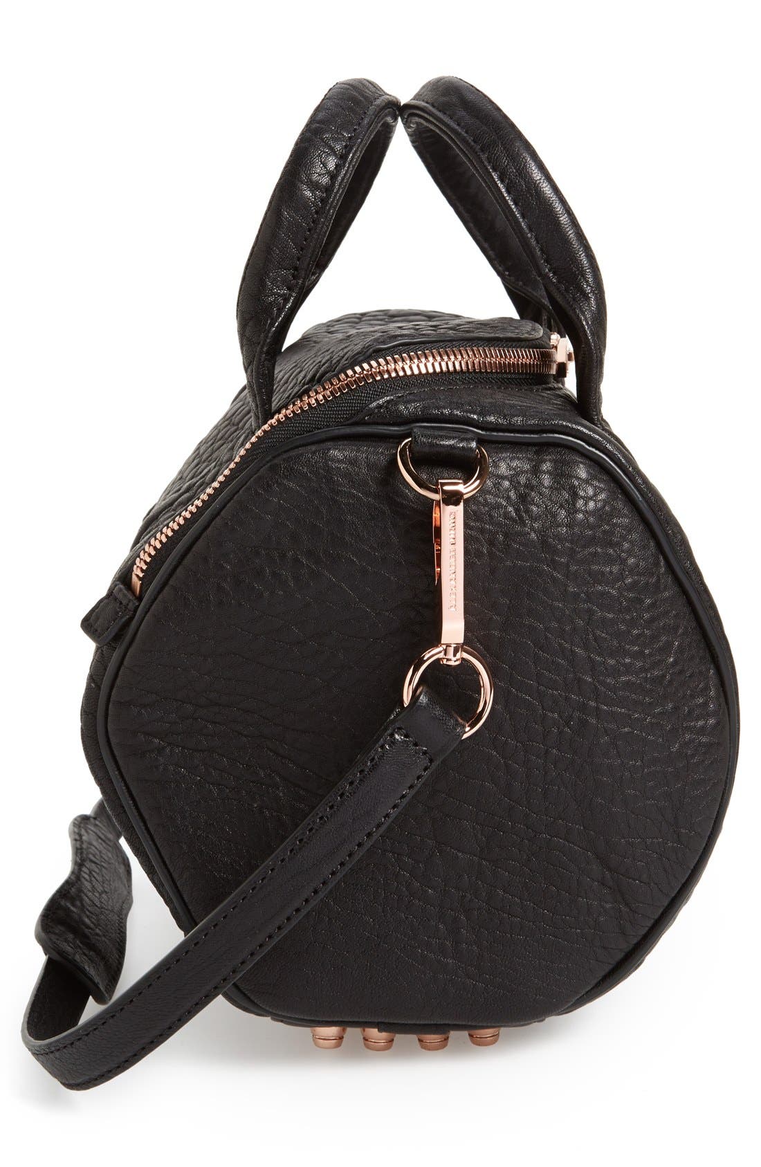 Alexander Wang 'Rockie - Rose Gold' Leather Crossbody Satchel, Alternate, color, 