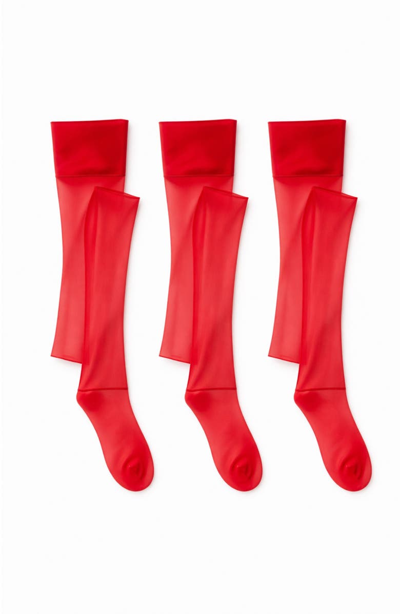 LECHERY<sup>®</sup> 5-Pack Glossy Semi-Sheer Opaque Ladder Resistant Party Evening Tights for Women, Alternate, color, Red