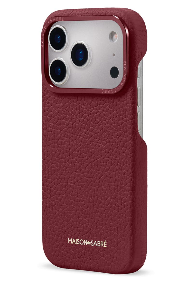 Leather Phone Case iPhone 17 Pro Max, Alternate, color, Plum Red