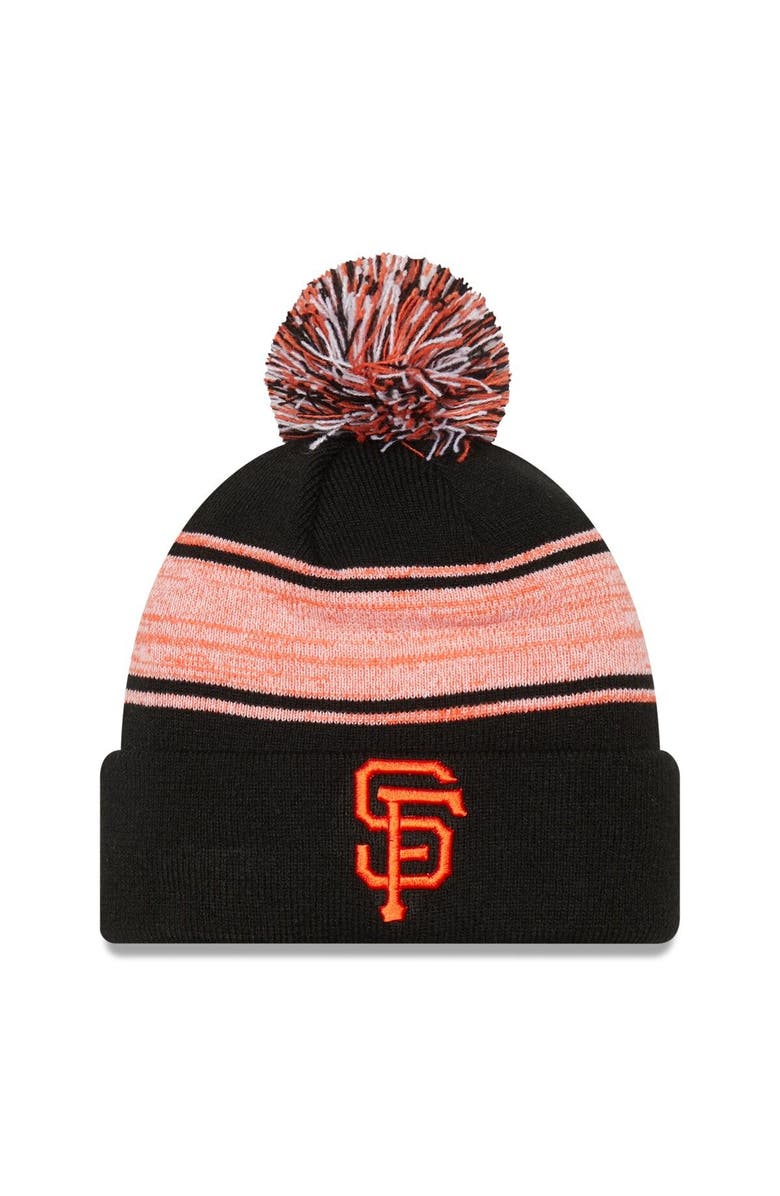 New Era Men's New Era Black San Francisco Giants Chilled Cuffed Knit Hat with Pom, Main, color, Black
