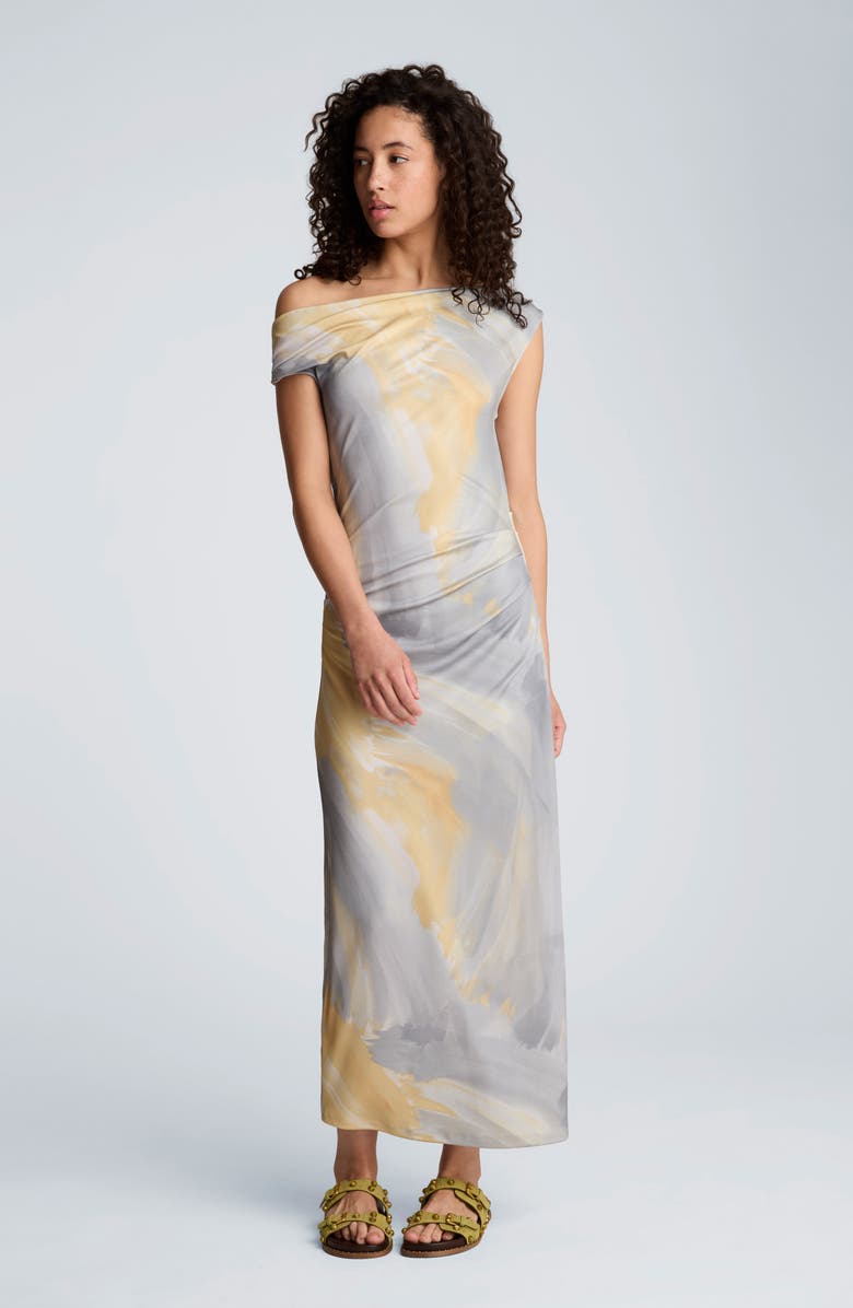 Kenneth Cole Ruched One-Shoulder Maxi Dress, Alternate, color,