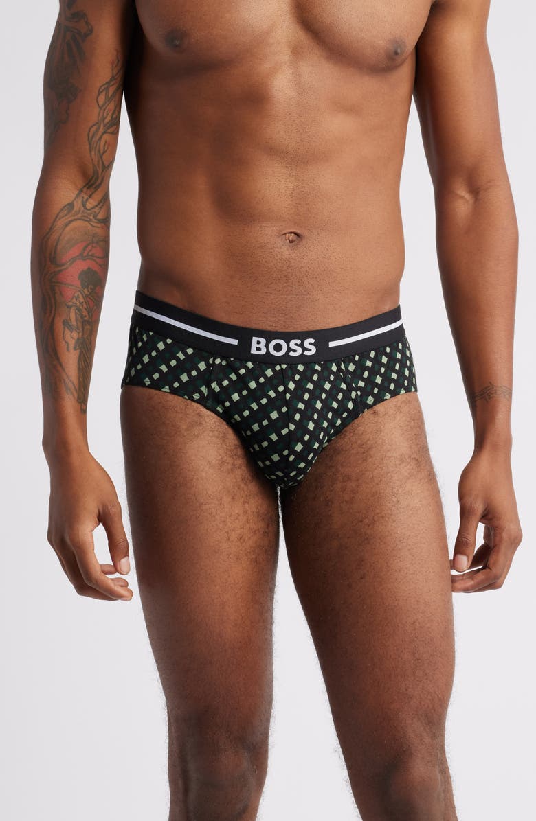 HUGO Assorted 3-Pack Power Stretch Cotton Briefs, Main, color, 