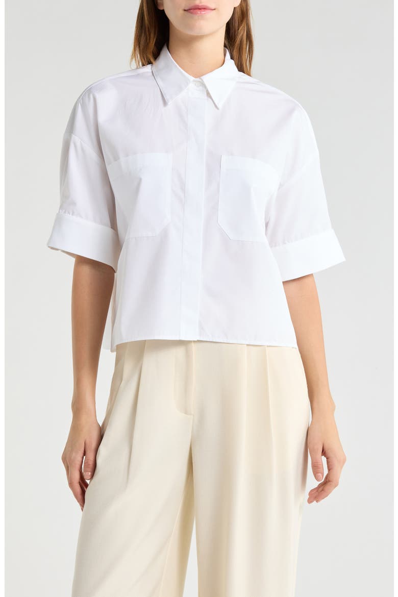 My Newest Mistake Button-Up Shirt, Main, color, WHITE