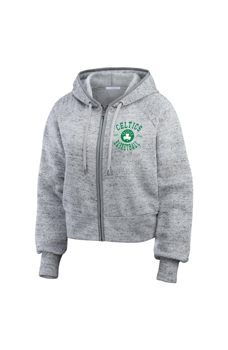 WEAR by Erin Andrews Women's WEAR by Erin Andrews Heather Gray Boston Celtics Speckled Radiator Full-Zip Hoodie, Alternate, color, Heather Gray