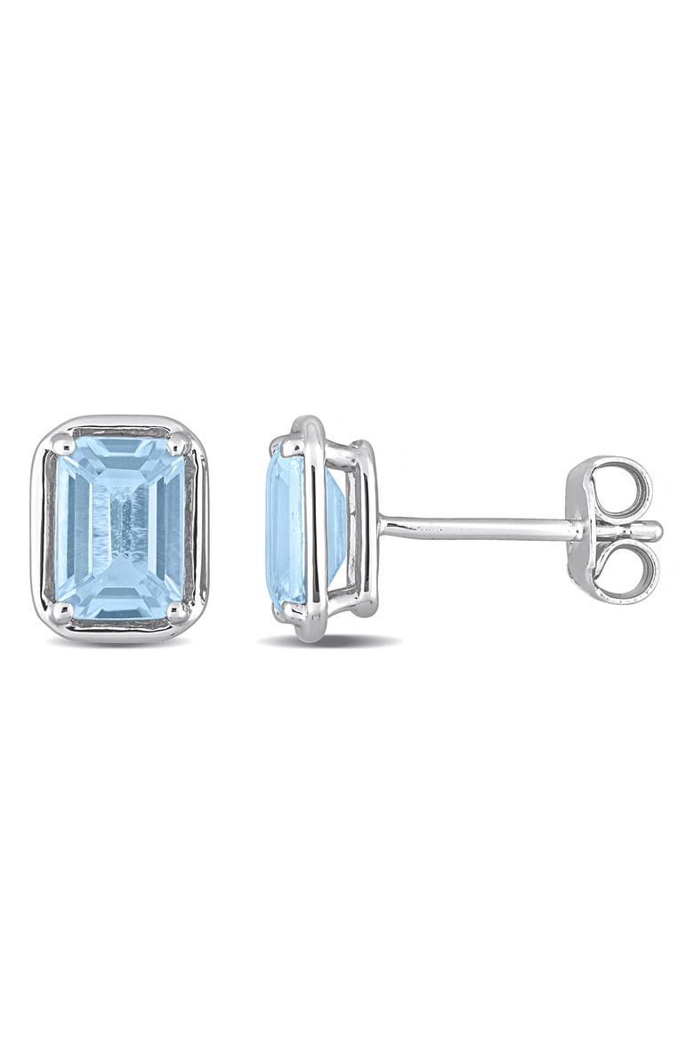 DELMAR Sterling Silver Blue Topaz Stud Earrings, Main, color, Blue