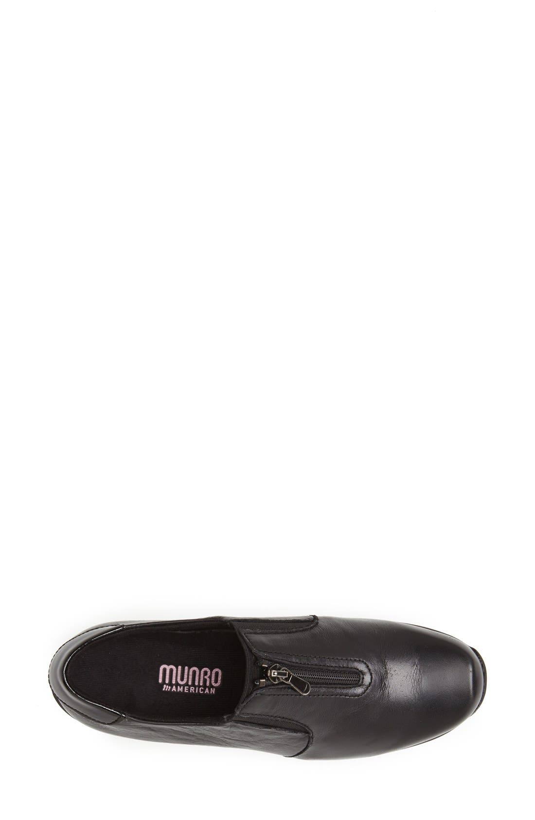 Munro Berkley Sneaker, Alternate, color, Black Leather