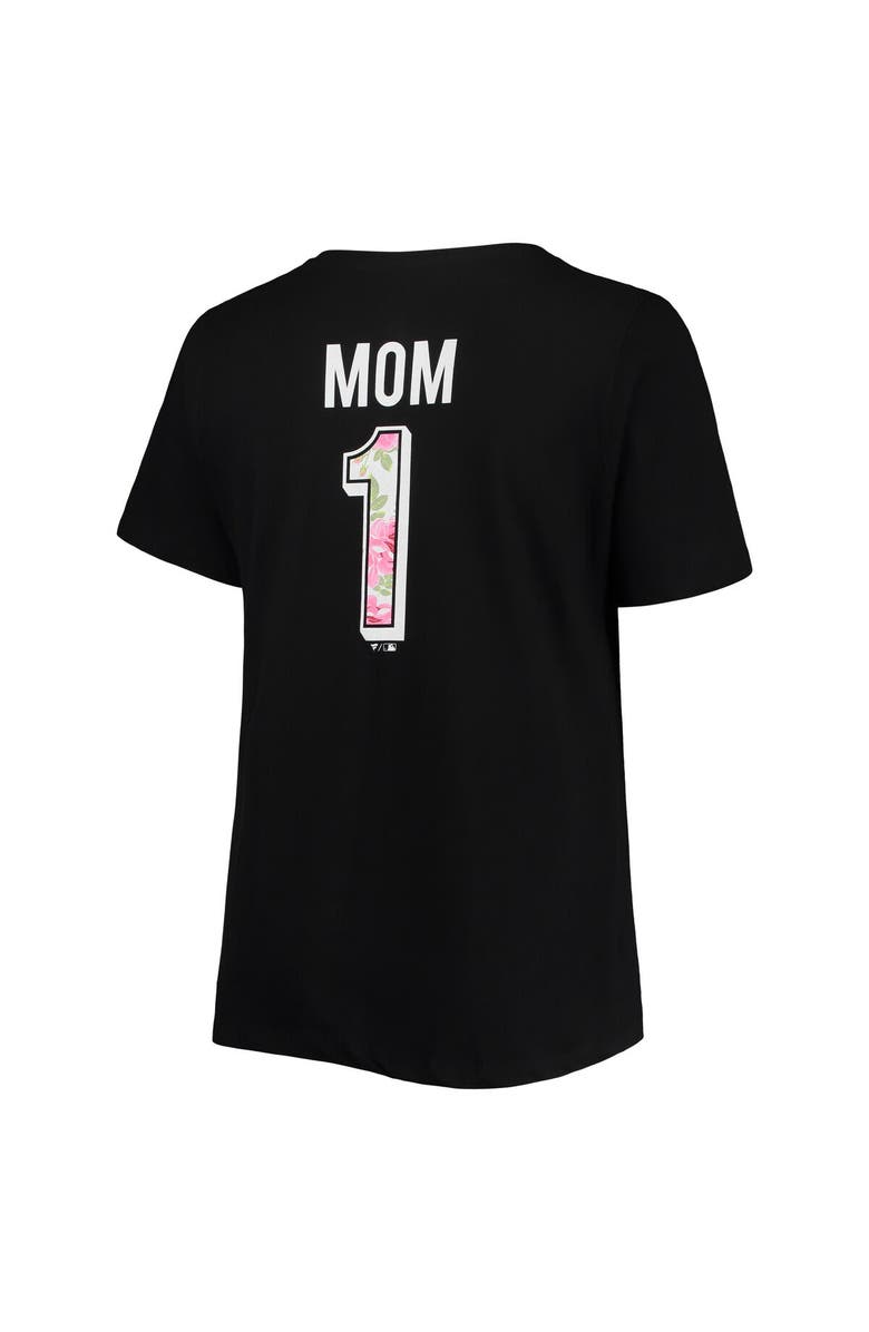 PROFILE Women's Black Chicago White Sox Plus Size #1 Mom 2-Hit V-Neck T-Shirt, Alternate, color, Black