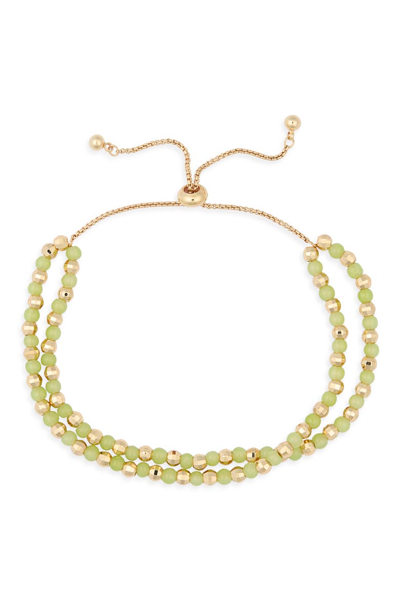 Beaded 2-Row Slider Bracelet, Alternate, color, YELLOW/GREEN/GOLD