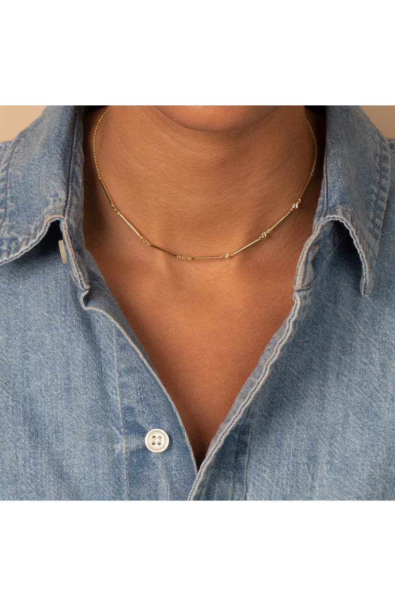 BY ADINA EDEN CZ Bezel Bar Chain Necklace, Alternate, color,