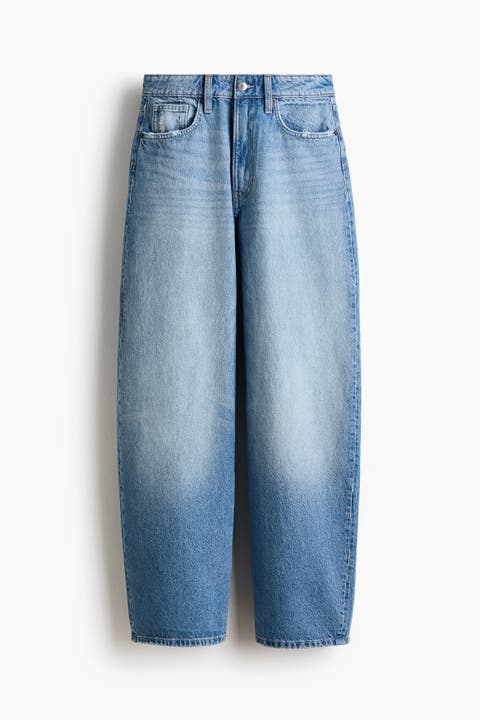 Barrel-leg High-waist Jeans