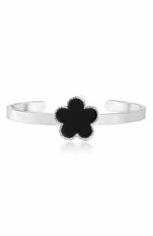 JARDIN Enamel Clover Cuff Bracelet