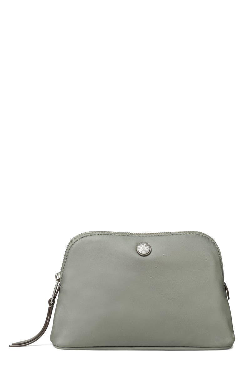 Small Dome Nylon Cosmetic Case, Main, color, SHALE ROCK
