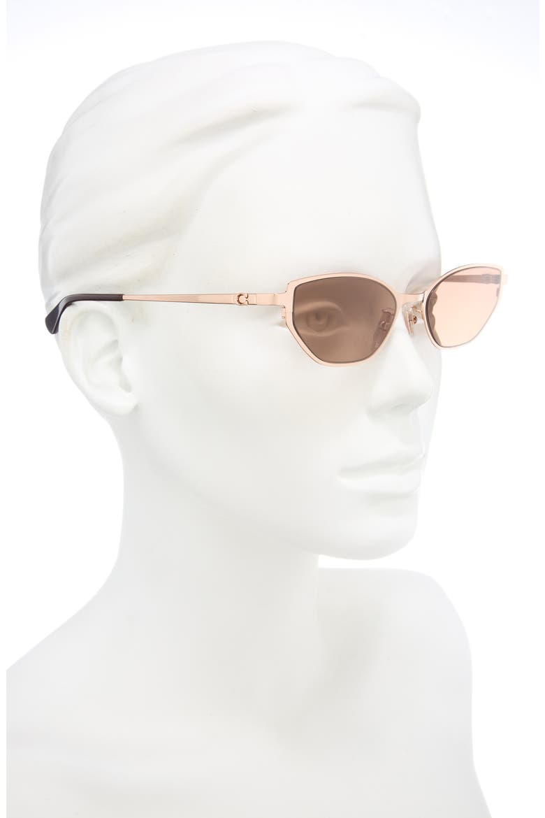 54mm Cat Eye Sunglasses, Alternate, color, SHINY ROSE GOLD / LIGHT BROWN