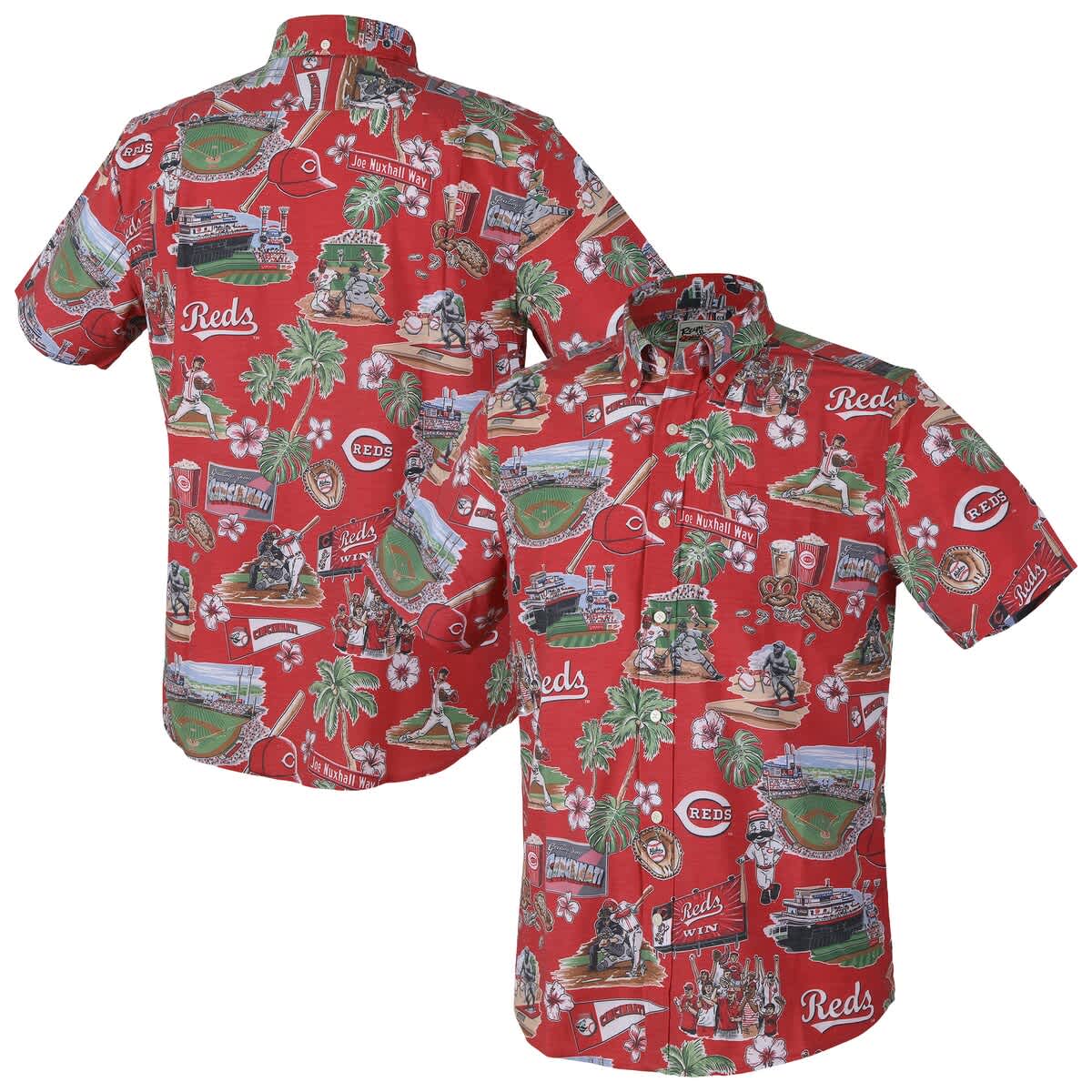 Reyn Spooner Red Cincinnati Reds Scenic Tri-blend Button-down Shirt