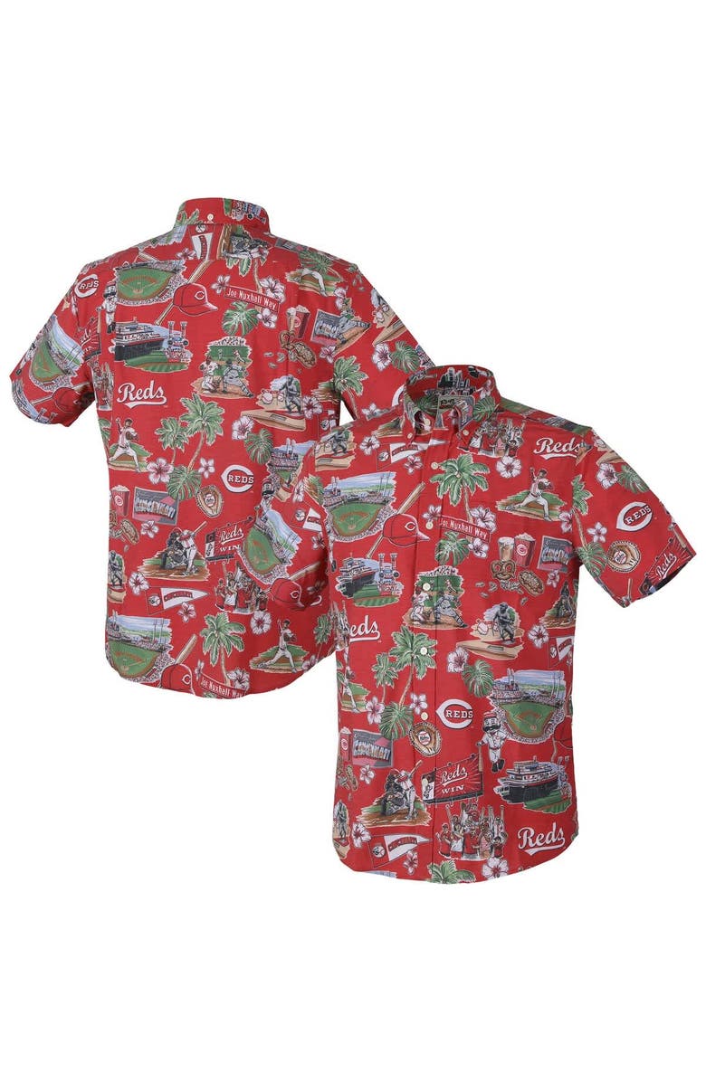 Reyn Spooner Men's Reyn Spooner  Red Cincinnati Reds Scenic Tri-Blend Button-Down Shirt, Main, color, Red