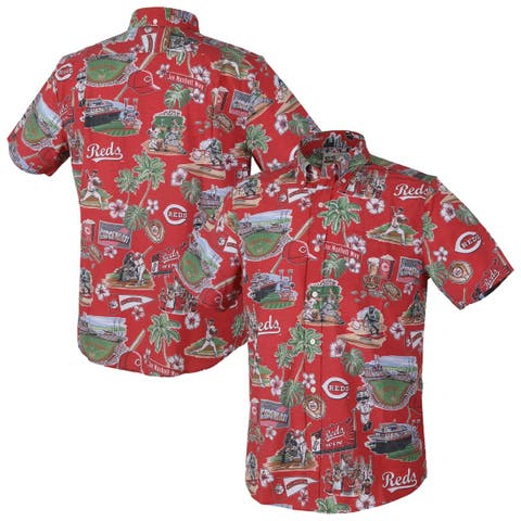 Men's Reyn Spooner  Red Cincinnati Reds Scenic Tri-Blend Button-Down Shirt