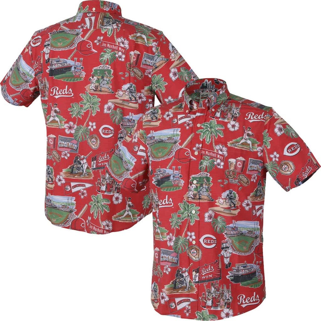 Reyn Spooner Red Cincinnati Reds Scenic Tri-blend Button-down Shirt